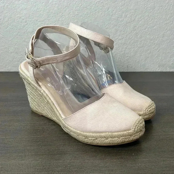 Stuart Weitzman Women's White Mykonos Closed-Toe Espadrille Wedge Shoe Size 10 - Picture 4 of 15